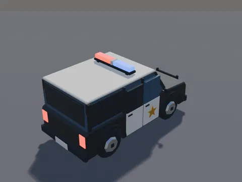 Low-Poly Police SUV