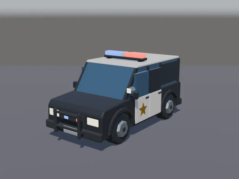 Low-Poly Police SUV, view 2