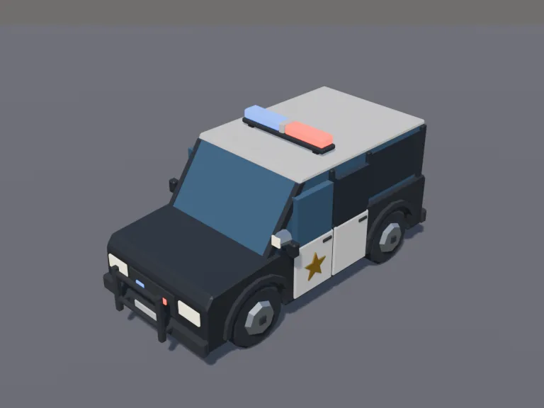 Low-Poly Police SUV, view 3