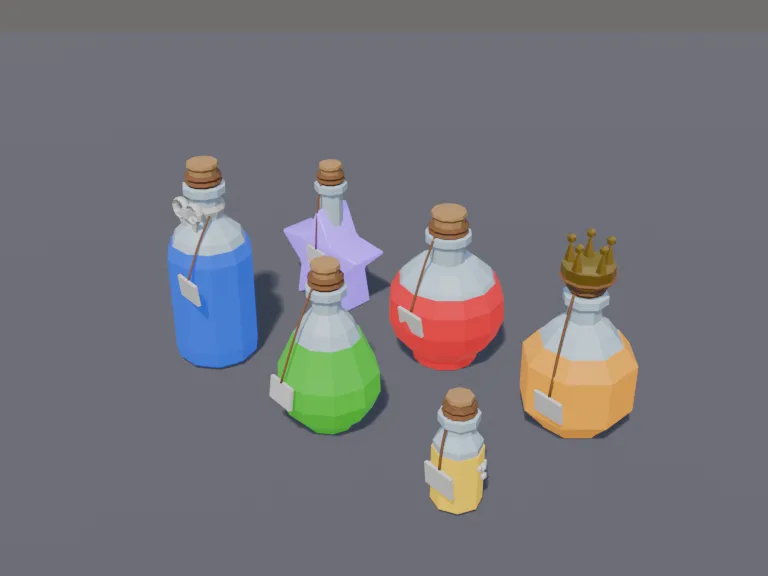 Low-Poly Potion Set, view 3