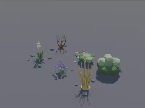 Low-Poly Prairie Plants