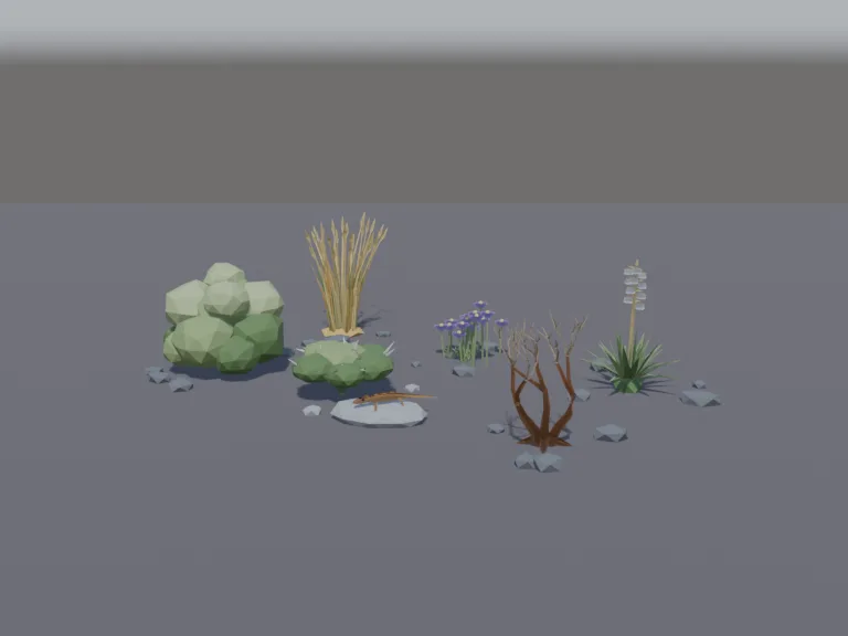 Low-Poly Prairie Plants, view 2