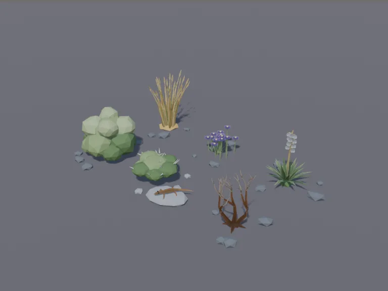 Low-Poly Prairie Plants, view 3