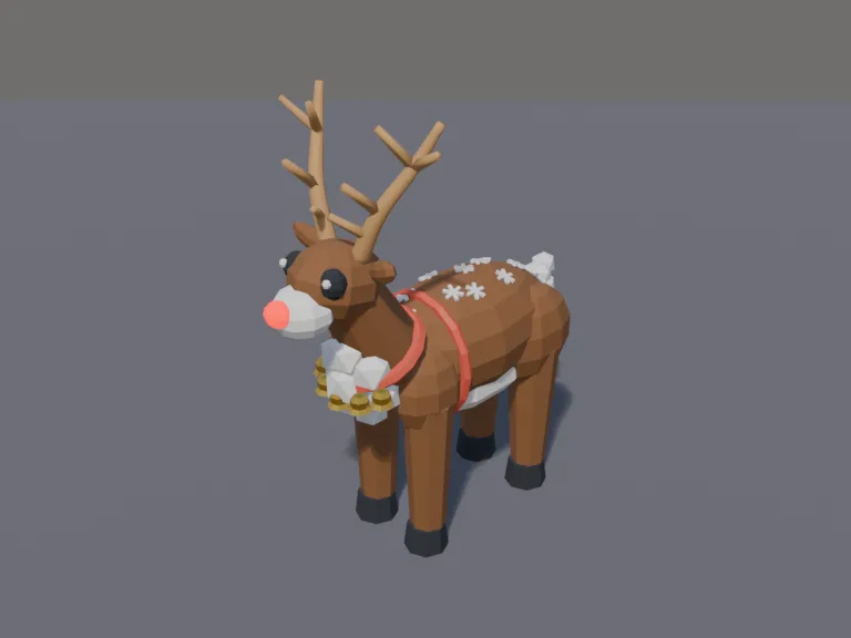 Low-Poly Reindeer, view 3