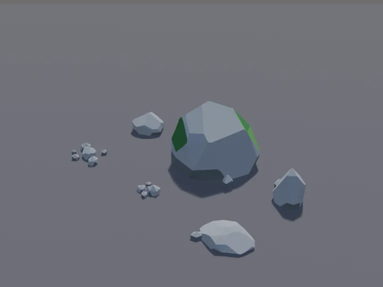 Low-Poly Rock Set, view 4