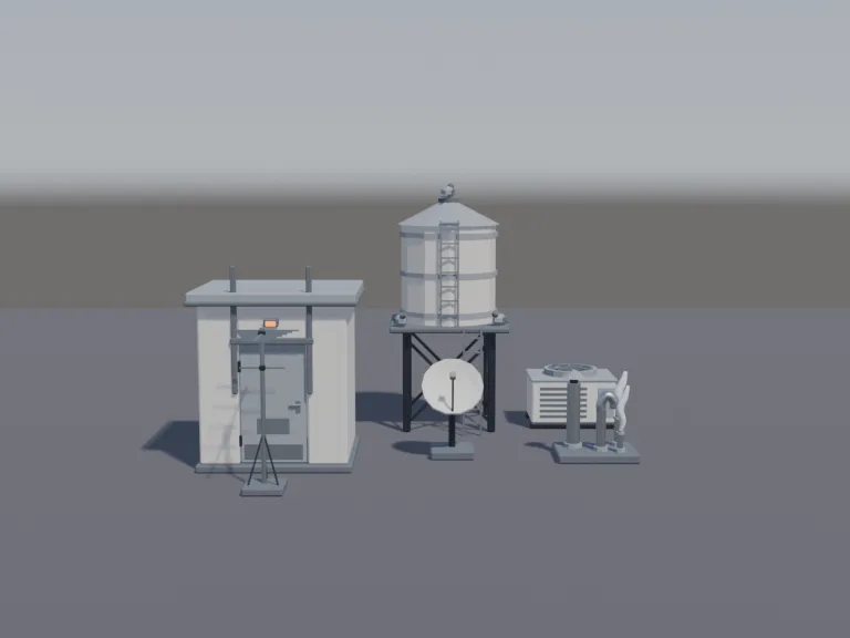 Low-Poly Rooftop Props, view 4