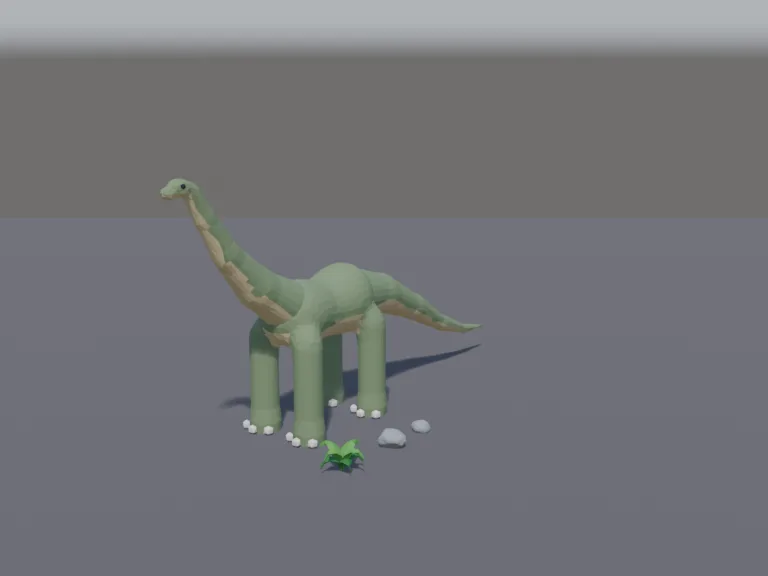 Low-Poly Sauropod, view 2