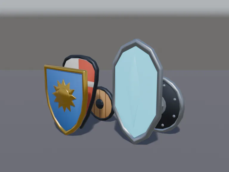 Low-Poly Shield Set, view 2