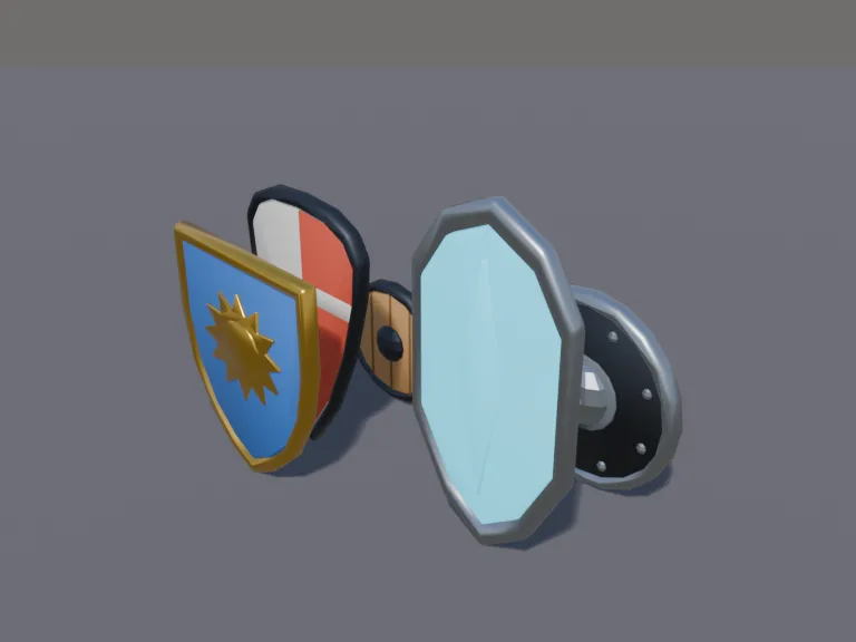 Low-Poly Shield Set, view 3