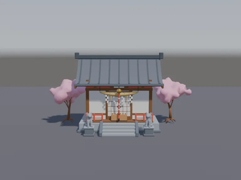 Low-Poly Shinto Shrine, view 4