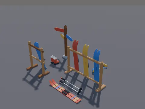 Low-Poly Ski Gear