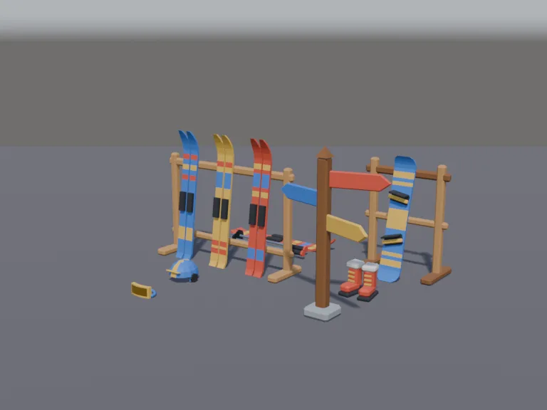 Low-Poly Ski Gear, view 2