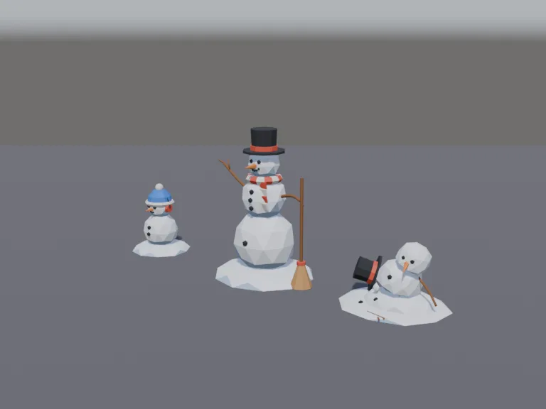 Low-Poly Snowman Set, view 2