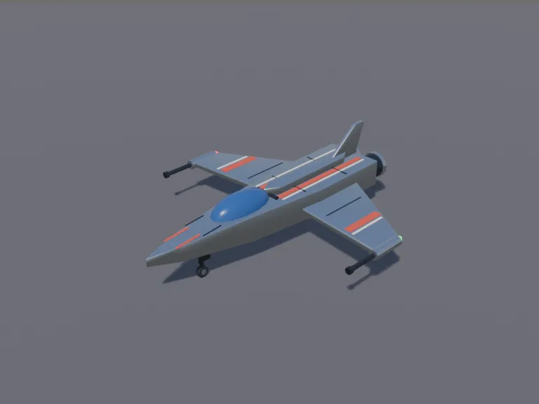 Low-Poly Space Fighter, view 3