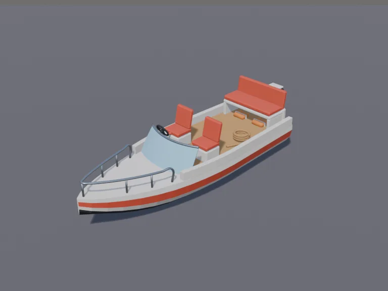 Low-Poly Speedboat, view 3
