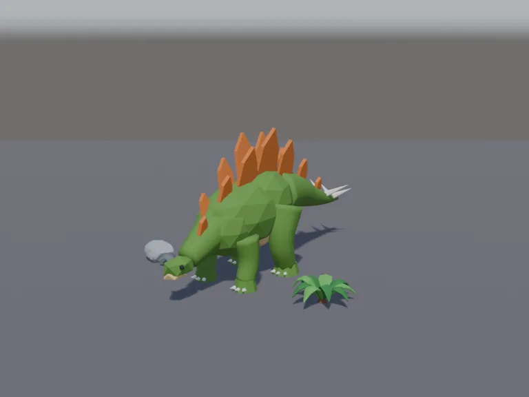 Low-Poly Stegosaurus, view 2