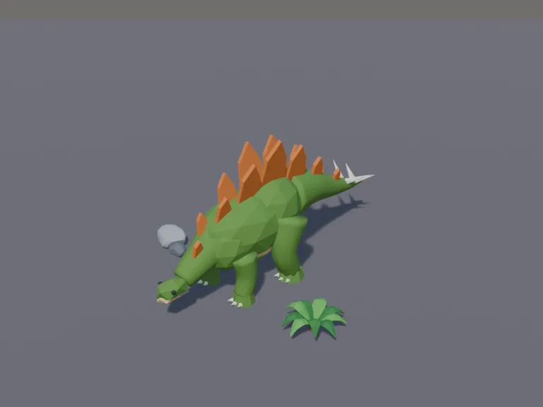 Low-Poly Stegosaurus, view 3