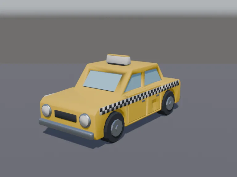 Low-Poly Taxi Cab, view 2