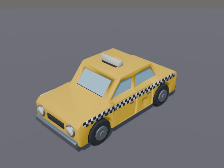 Low-Poly Taxi Cab, view 3