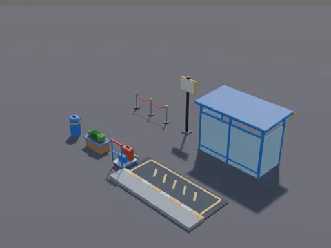 Low-Poly Taxi Stand