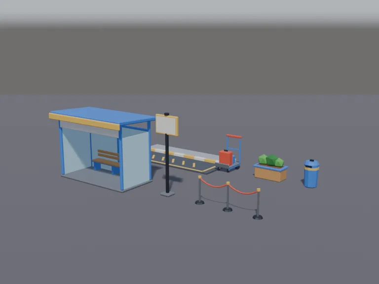 Low-Poly Taxi Stand, view 2