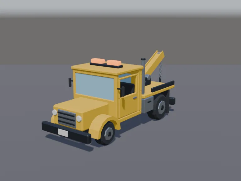 Low-Poly Tow Truck, view 2