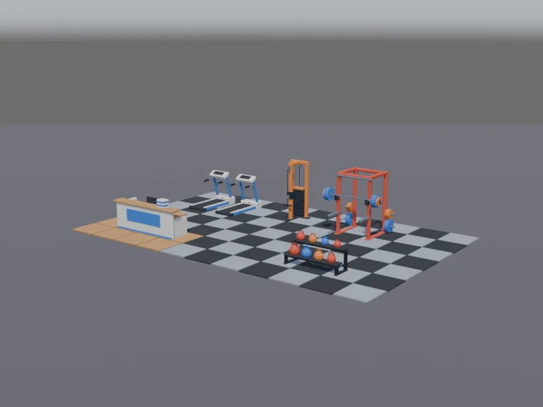 Low-Poly Town Gym, view 2