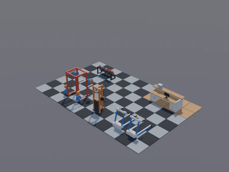 Low-Poly Town Gym, view 4