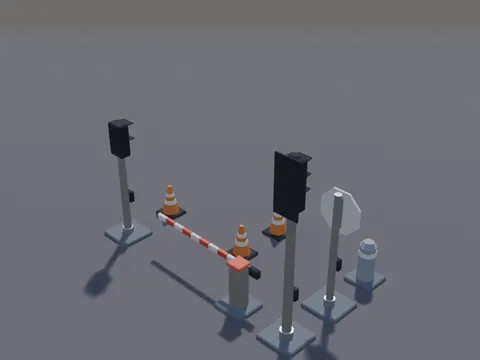 Low-Poly Traffic Props