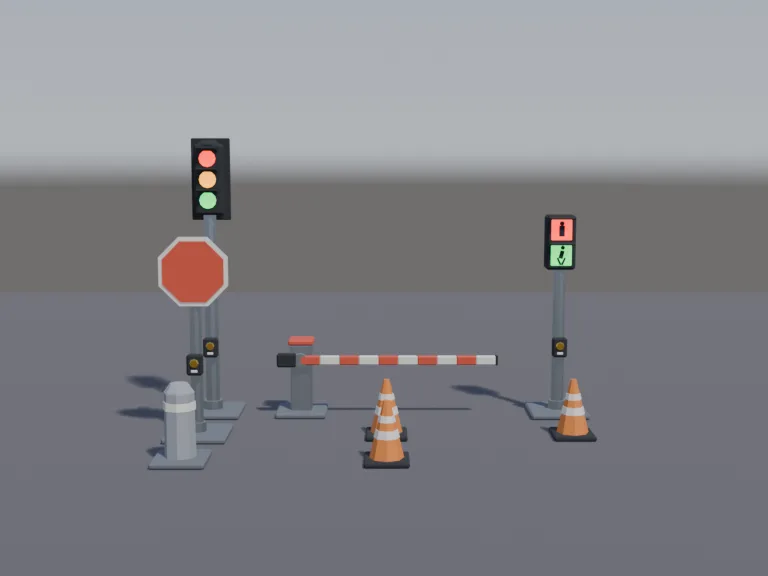 Low-Poly Traffic Props, view 4