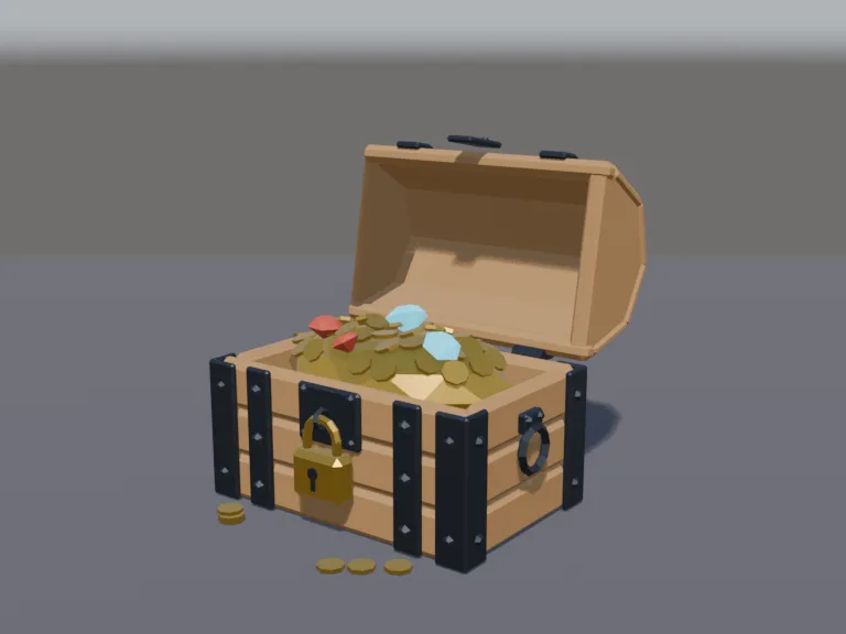 Low-Poly Treasure Chest, view 2