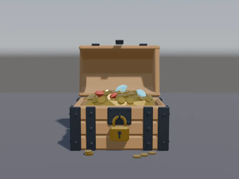 Low-Poly Treasure Chest, view 4