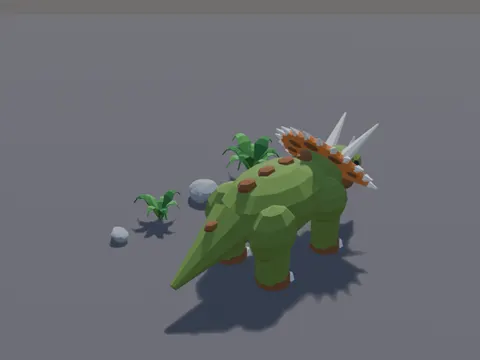 Low-poly Triceratops