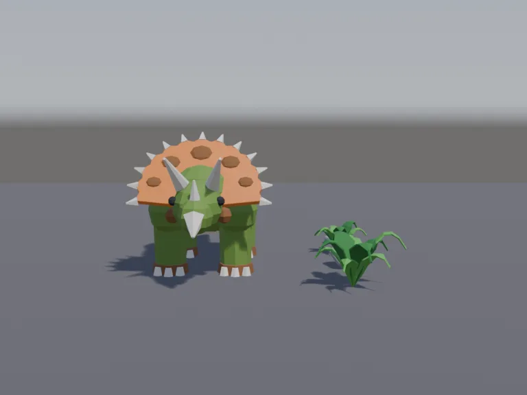 Low-poly Triceratops, view 4