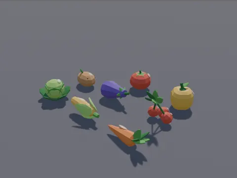 Low-Poly Vegetable Pickups