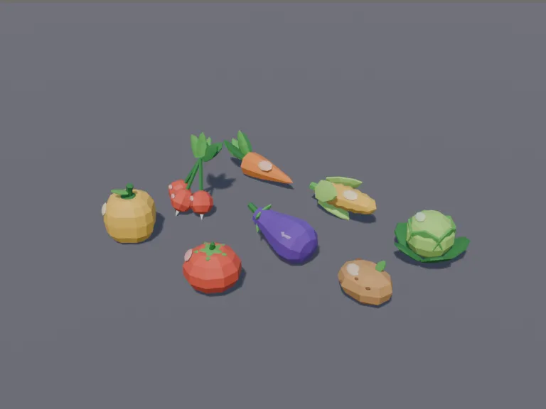 Low-Poly Vegetable Pickups, view 3