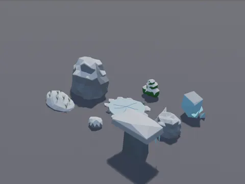 Low-Poly Winter Props
