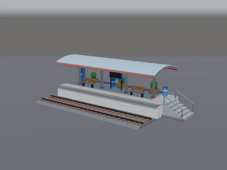 Modern Train Platform, view 2