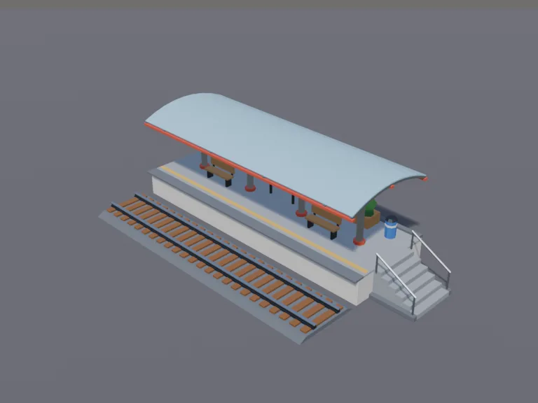 Modern Train Platform, view 3