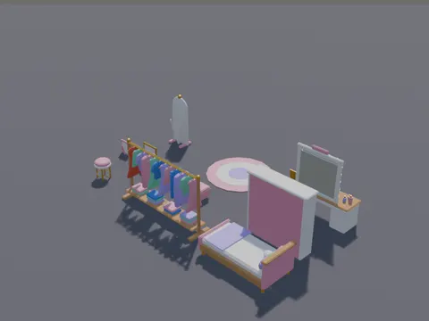 Pastel Walk-in Closet