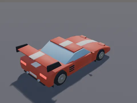 Red Wedge Sports Car