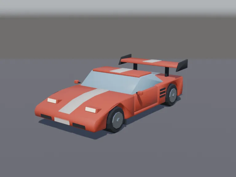 Red Wedge Sports Car, view 2