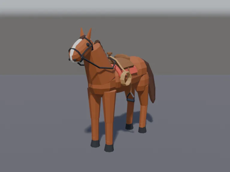 Saddled Chestnut Horse, view 2