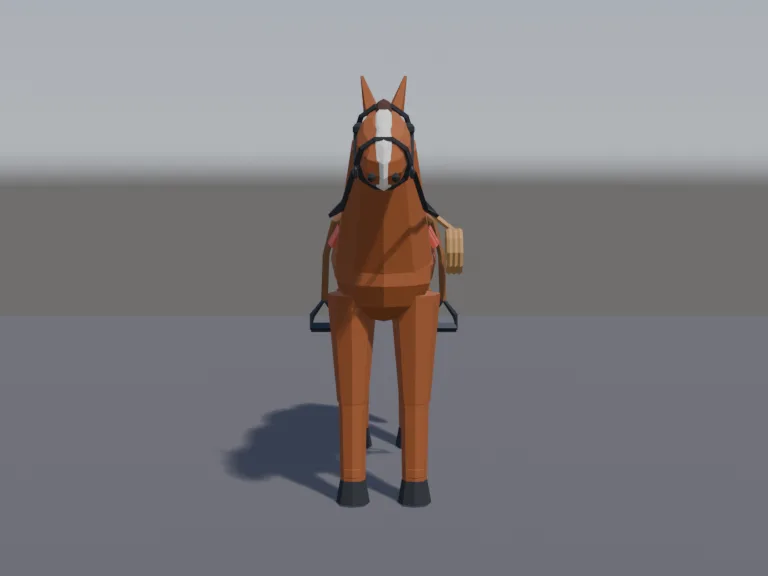 Saddled Chestnut Horse, view 4