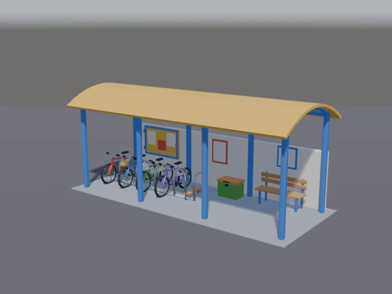 School Bike Shed, view 2