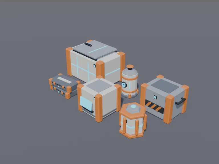 Sci-Fi Cargo Crates, view 3