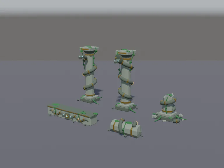 Serpent Temple Pillars, view 2