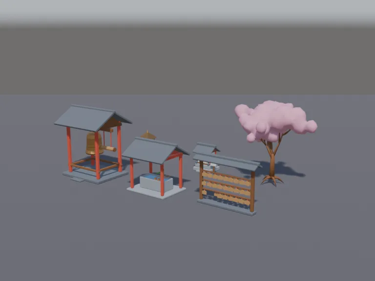 Shrine Courtyard Set, view 2