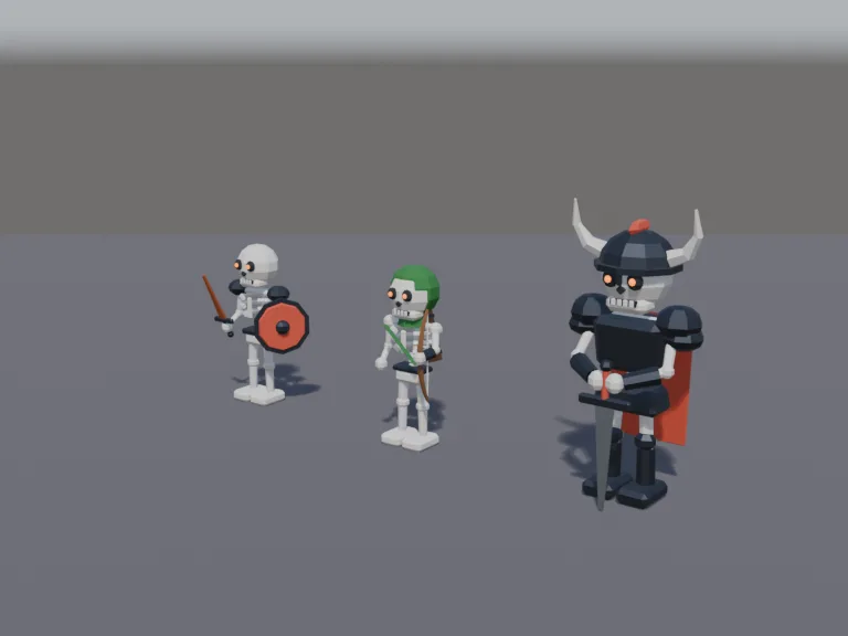 Skeleton Enemy Trio, view 2