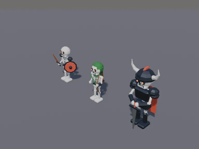 Skeleton Enemy Trio, view 3